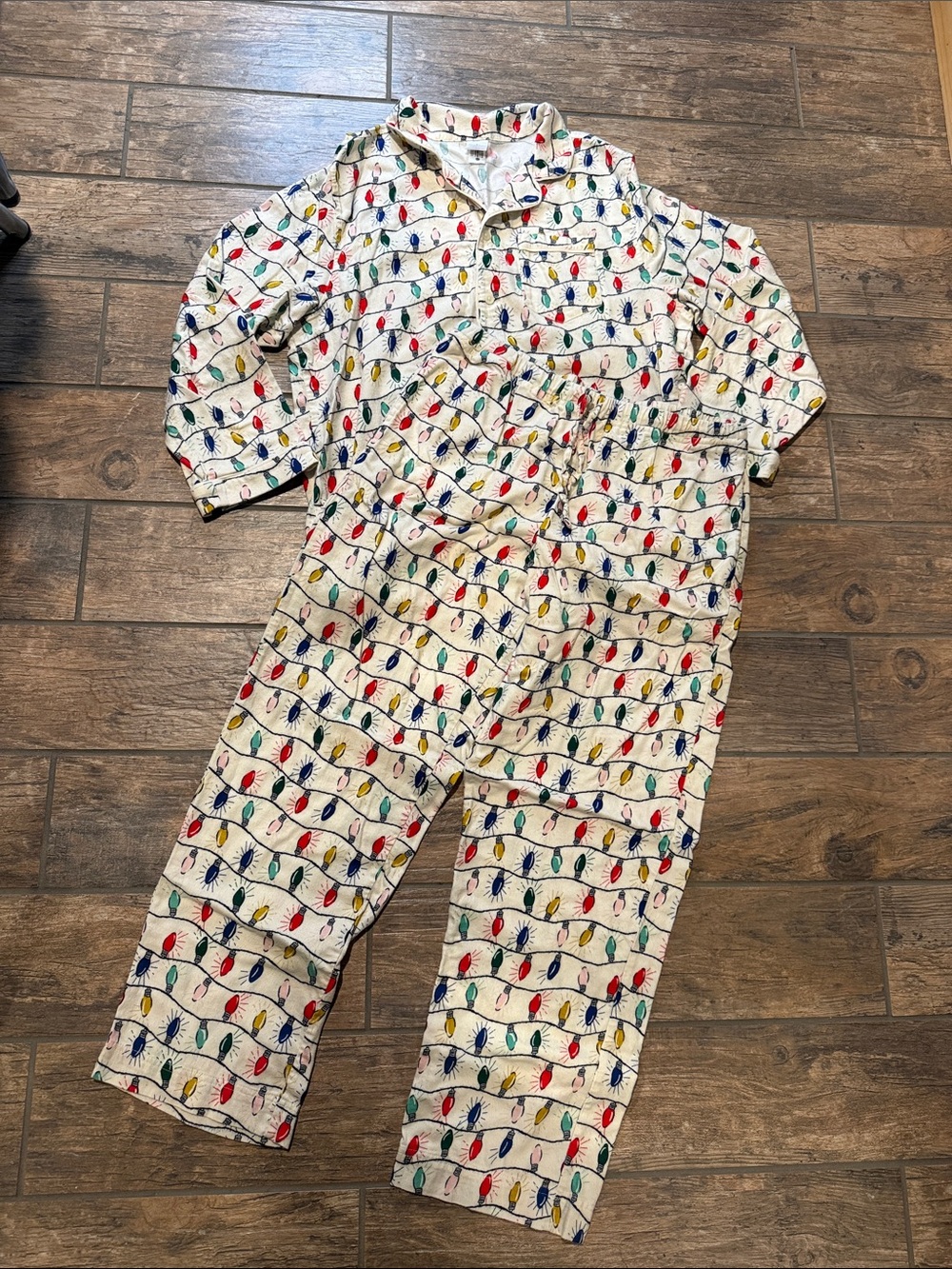Hanna Andersson Unisex Bright Bulb Flannel Christmas Pajama Set